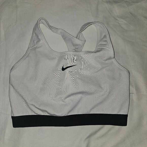 Nike Women's Pro Swoosh Medium-Support Non-Padded Sports Bras (White,Grey L) - Picture 6 of 8